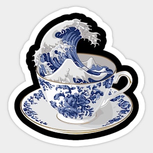 The Great Wave of Tea Sticker